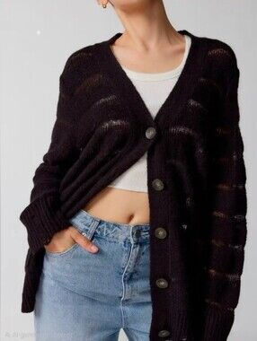 Urban Outfitters Claudia Black Cardigan Size Medium
